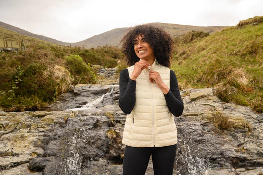 Alpine Ladies Packable Down Vest Ivory Mac in a Sac NZ