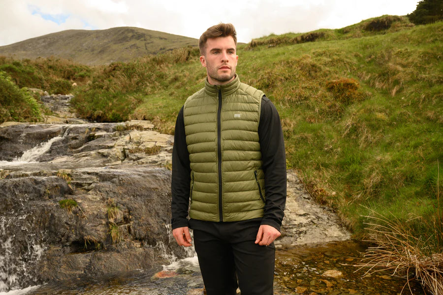 Alpine Mens Packable Down Vest Khaki