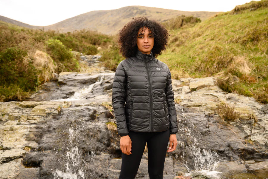 Polar Ladies Reversible Down Jacket Black Grey Mac in a Sac NZ