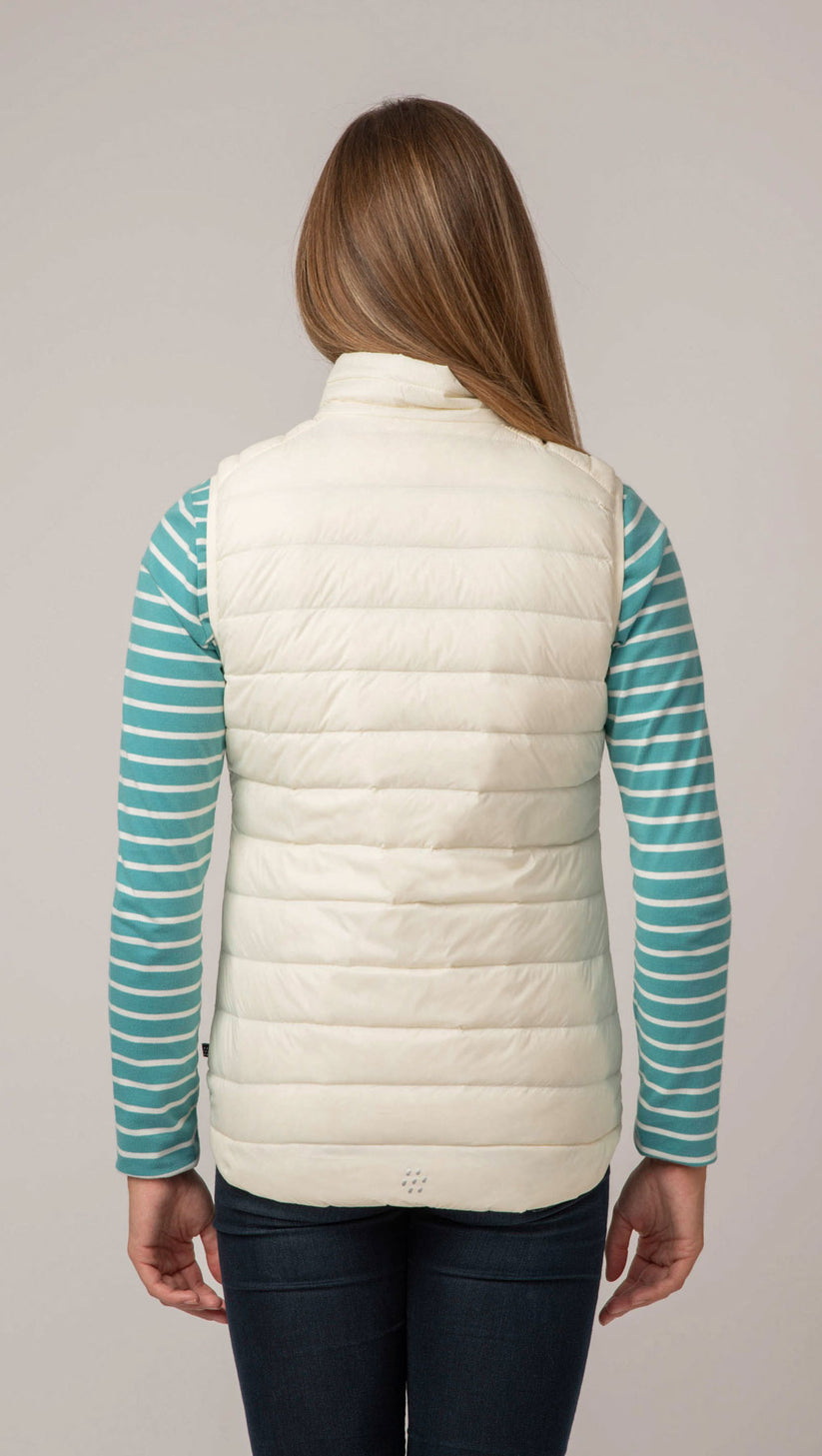 Alpine Ladies Packable Down Vest - Ivory