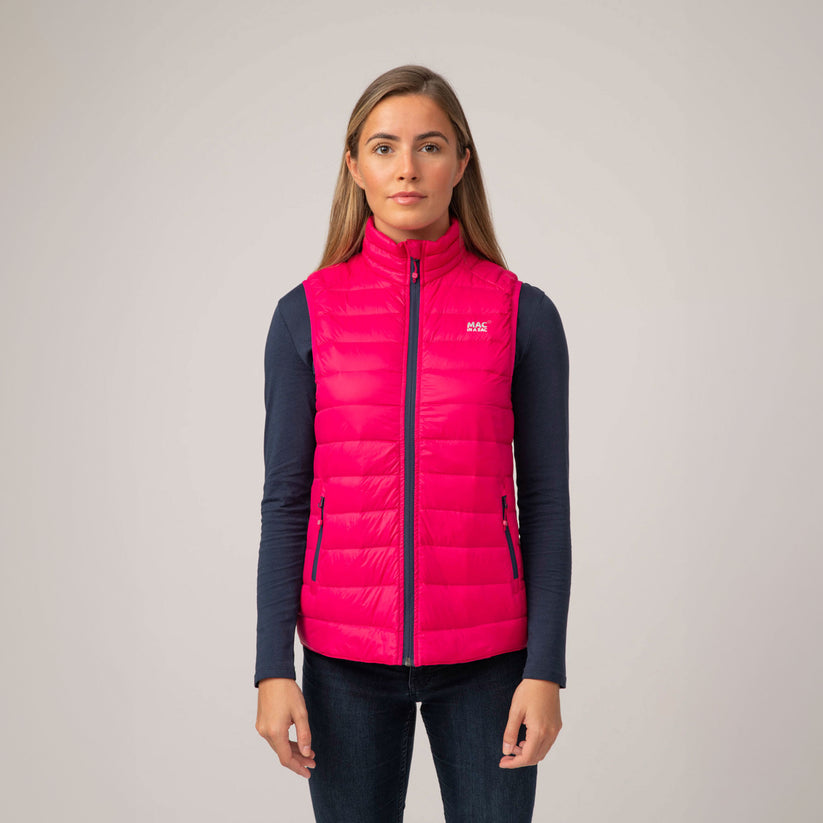 Alpine Ladies Packable Down Vest - Fuchsia
