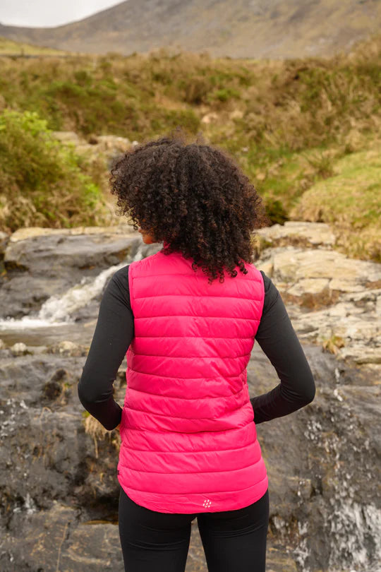 Alpine Ladies Packable Down Vest - Fuchsia