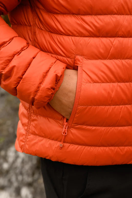 Polar Mens Reversible Down Jacket - Burnt Orange Grey
