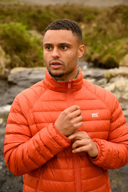 Polar Mens Reversible Down Jacket - Burnt Orange Grey