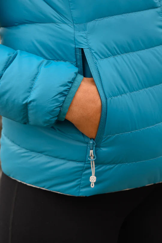 Polar Ladies Reversible Down Jacket - Petrol Soft Grey