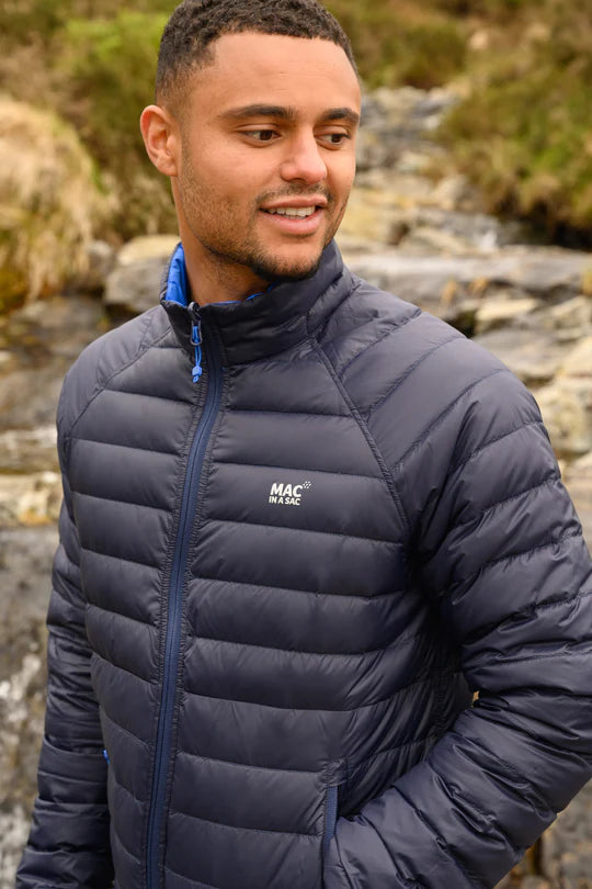 Polar Mens Reversible Down Jacket - Navy Saxe Blue