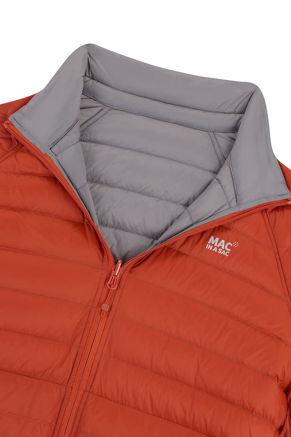 Polar Mens Reversible Down Jacket - Burnt Orange Grey